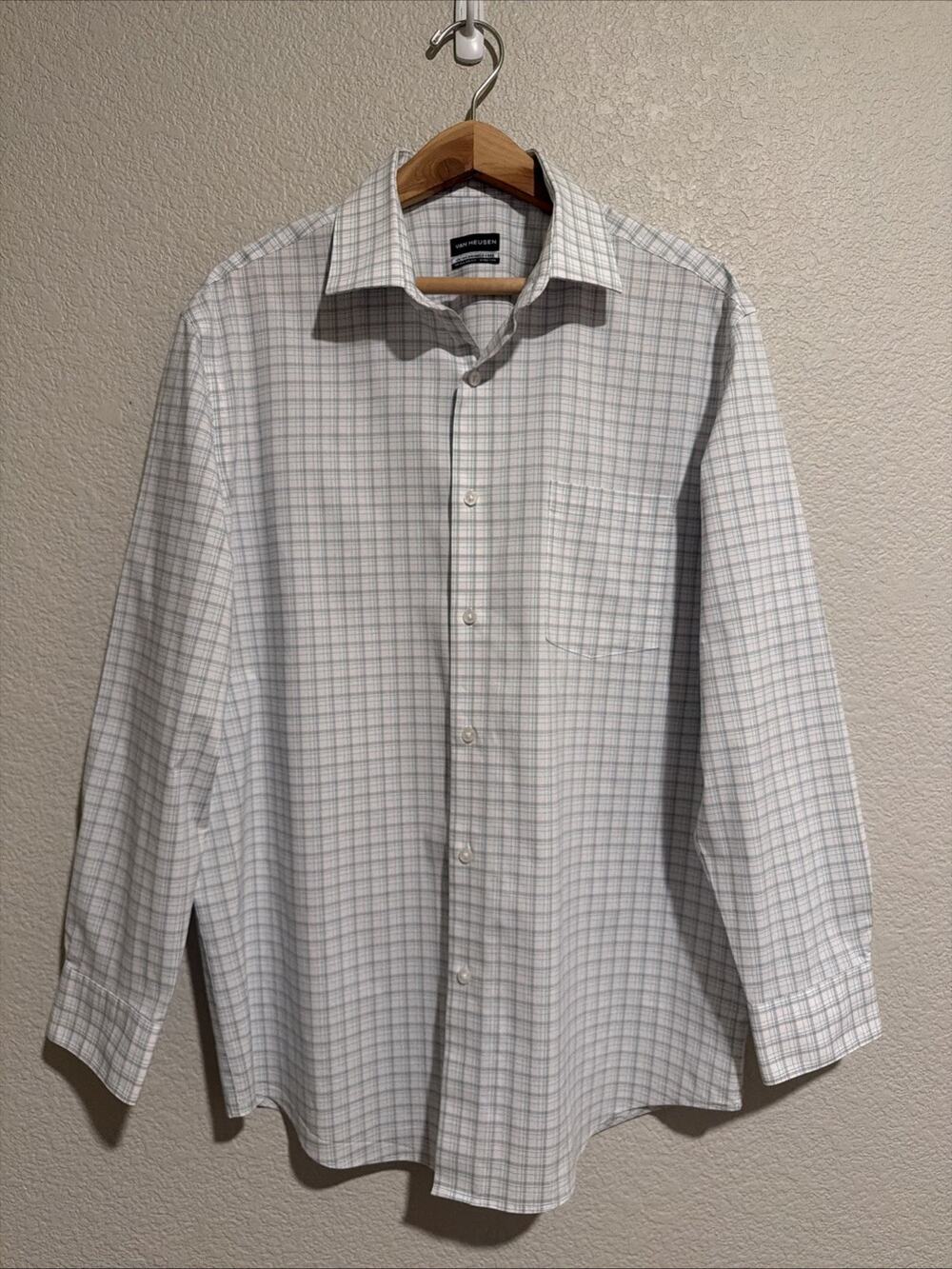NEW Van Heusen Men's Regular Fit Ultra Wrinkle Free Dress Shirt 16 16.5 32 33 L